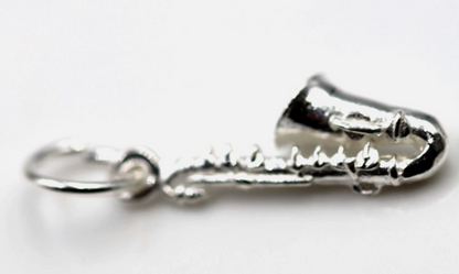 Genuine Sterling Silver 925 Saxophone Charm or Pendant