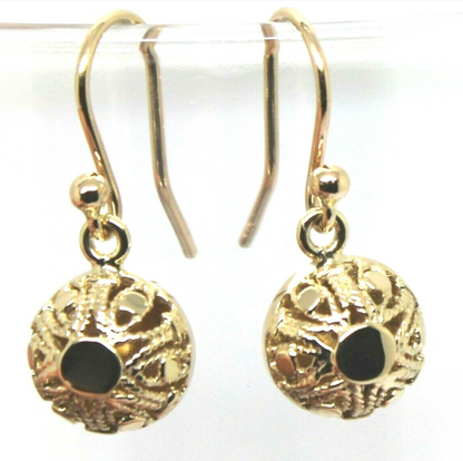 Kaedesigns New 9ct Yellow, Rose or White Gold 10mm Half Ball Hook Filigree Earrings