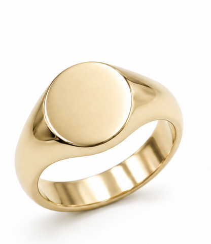 Kaedesigns Full Solid Heavy 9ct Yellow, Rose or White Gold Oval Signet Ring Size H 10mm x 9mm