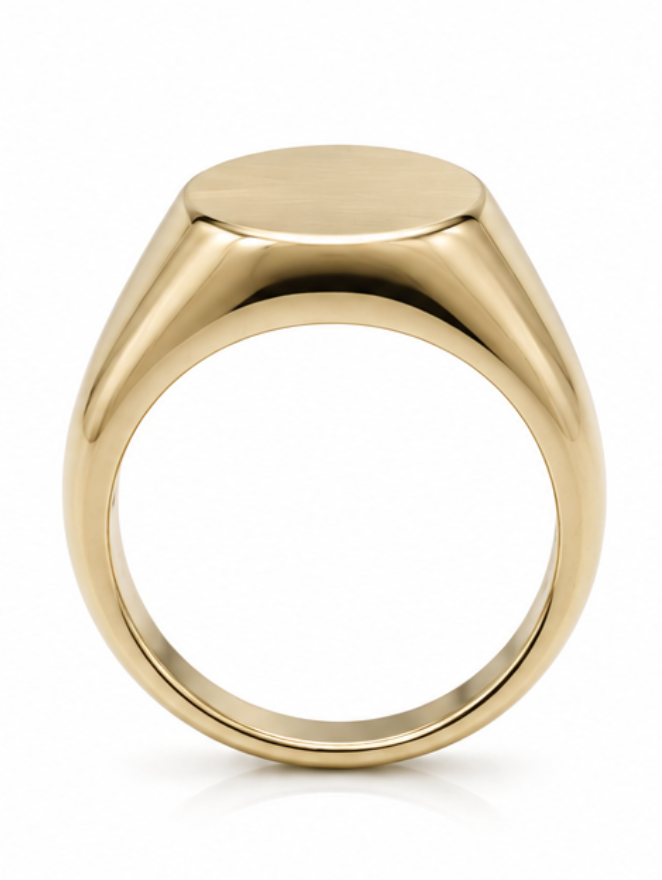 Kaedesigns Full Solid Heavy 9ct Yellow, Rose or White Gold Oval Signet Ring Size H 10mm x 9mm