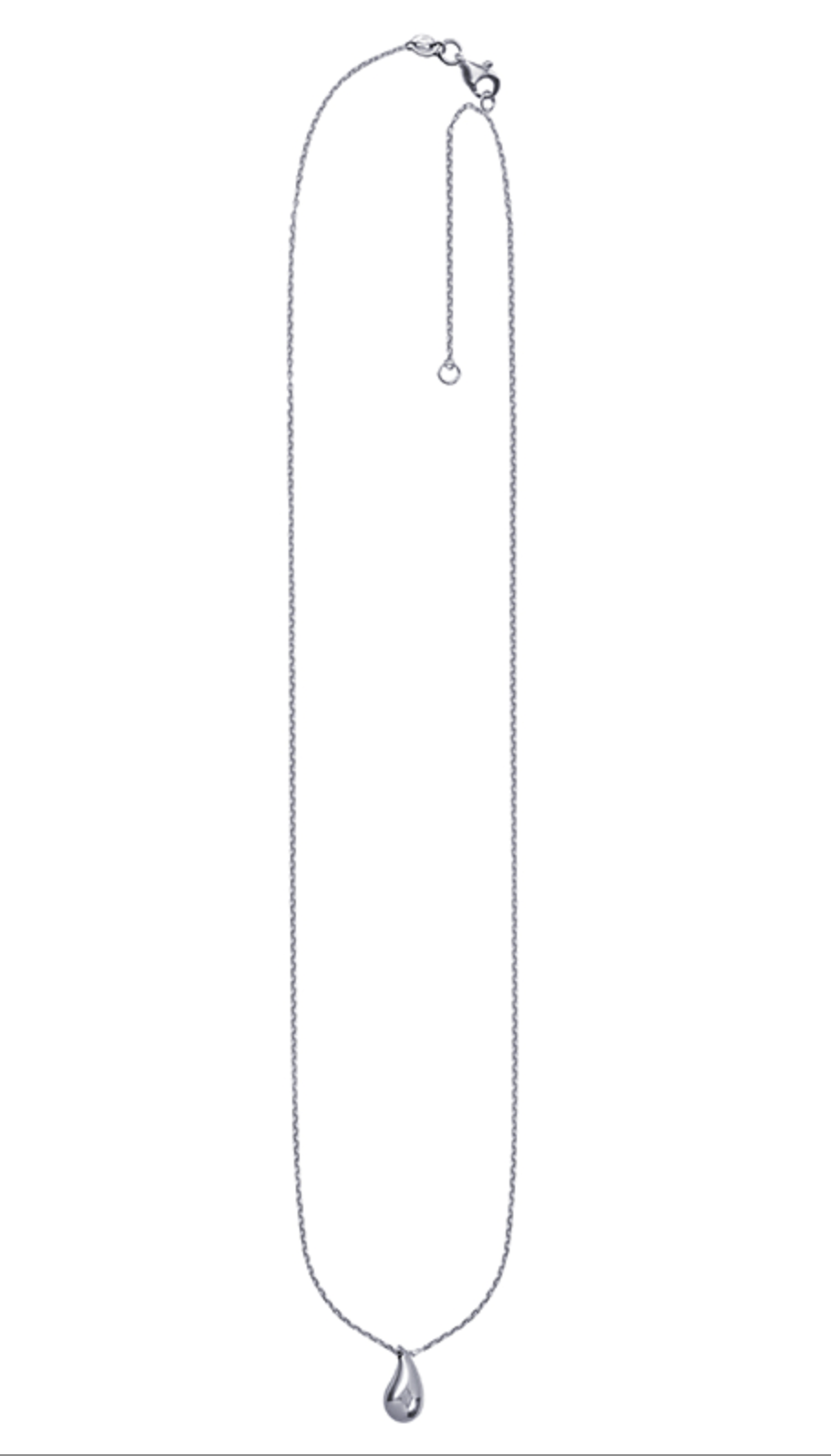 Genuine 9k 9ct Yellow or White Gold Teardrop Pendant with Diamond Cut Cable Chain 50cm
