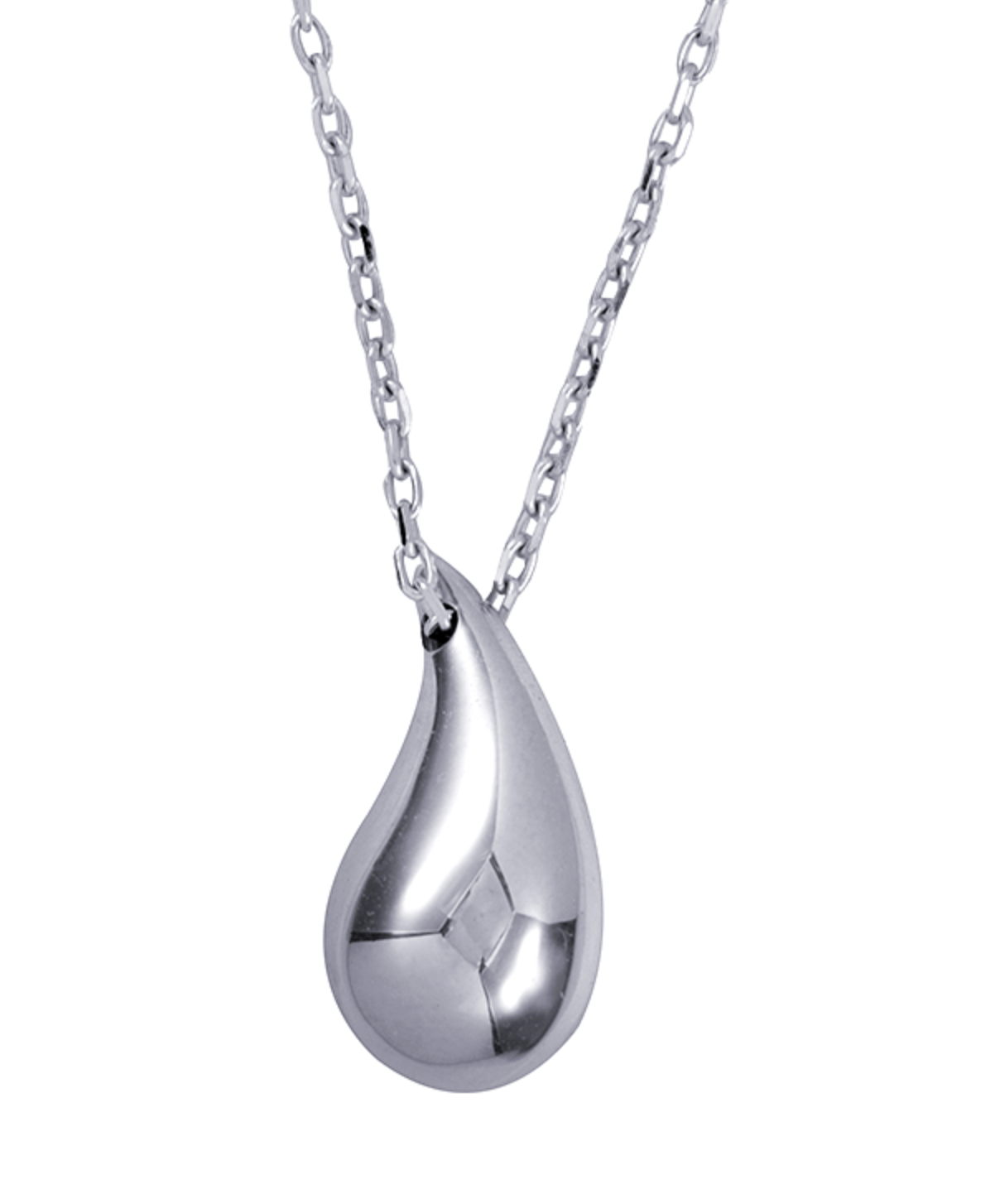 Genuine 9k 9ct Yellow or White Gold Teardrop Pendant with Diamond Cut Cable Chain 50cm