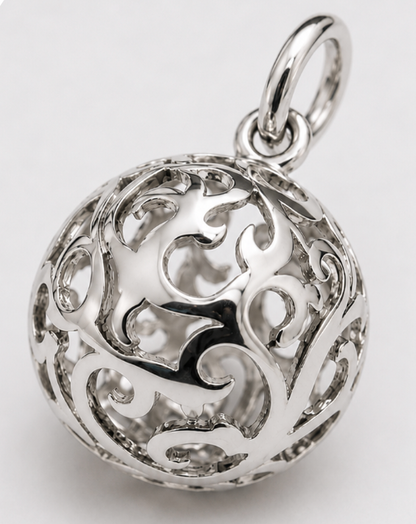 Kaedesigns Heavy 9ct Rose, Yellow Or White Gold 18mm Filigree Ball Pendant