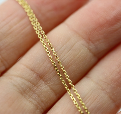 Genuine 14ct Yellow Gold Thin Cable Chain Necklace 1.62grams 50cm
