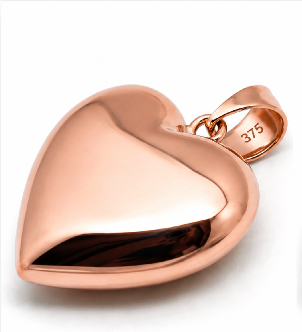 Kaedesigns Genuine 9ct 9kt 375 Extra Heavy Large Puffy Bubble Yellow, Rose or White Gold Heart Pendant