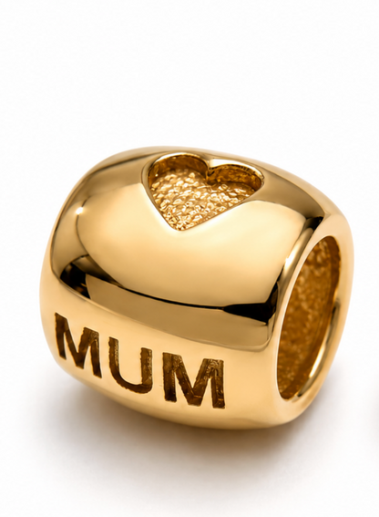 Genuine Solid 14ct 14k Yellow, Rose Or White Gold Mum Bead Charm