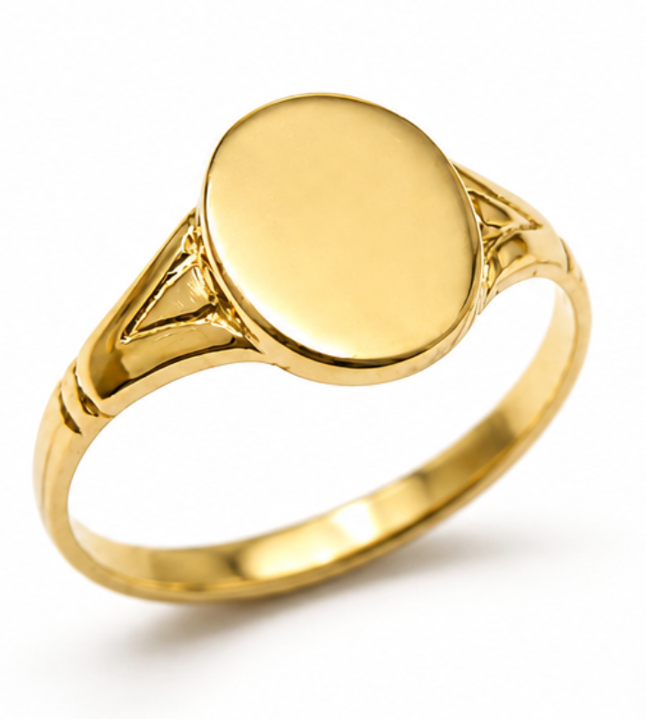 Genuine 9ct 9k 375 Yellow, Rose or White Gold Oval Signet Ring 227 - Choose your size