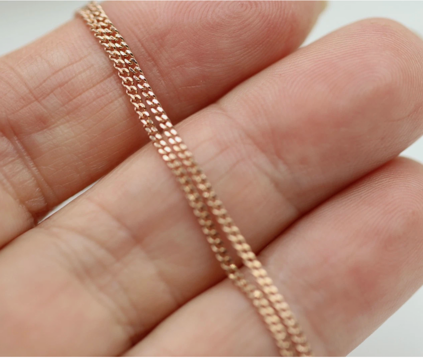Genuine 9ct 9k 375 Rose Gold Kerb Curb Chain Necklace 60cm 3.4gms