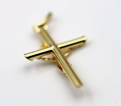 Kaedesigns Genuine 18ct 750 Yellow Gold Crucifix Cross Pendant