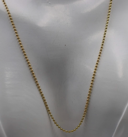 Genuine 9ct 9k 375 Yellow Gold 1.5mm Ball Chain Necklace- 40cm, 45cm or 50cm lengths