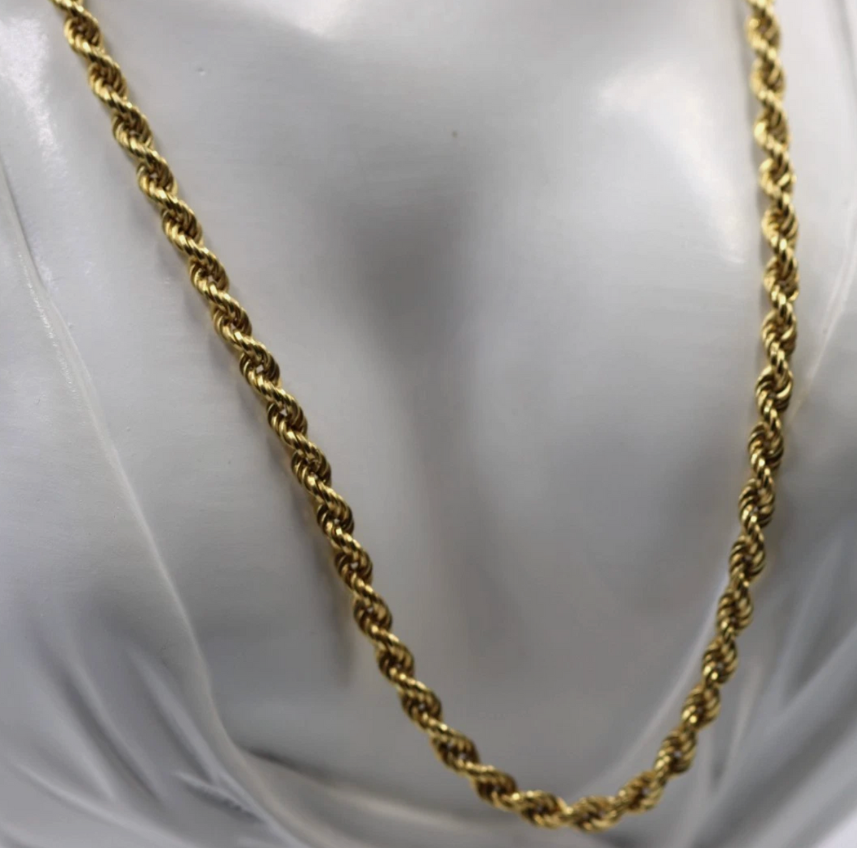 Genuine 14ct 14k Yellow Gold Rope 80cm Rope Chain Necklace 20 grams