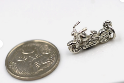 Sterling Silver 925 Motorcycle Motorbike Bike Charm Pendant