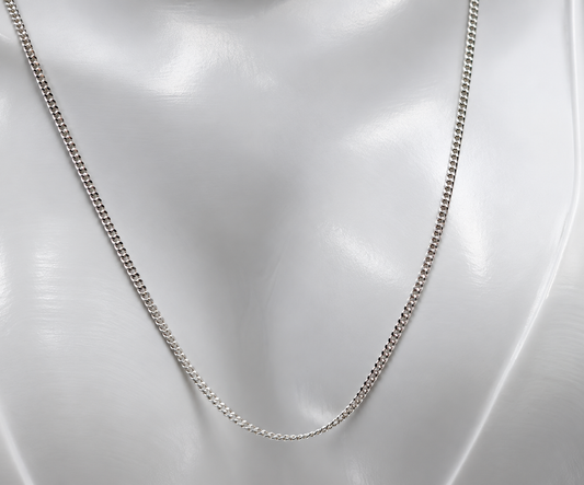 Sterling Silver 925 Kerb Curb Link Chain 60cm 1.7mm wide