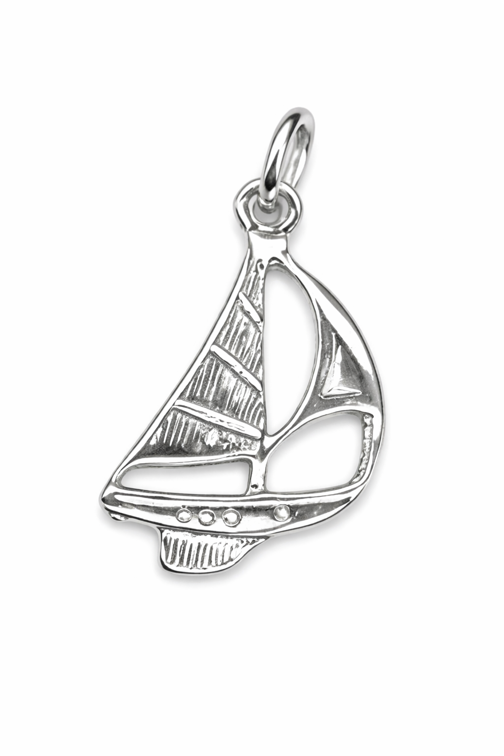 Genuine 9ct Yellow Gold or Sterling Silver Solid Yacht Boat Pendant or Charm