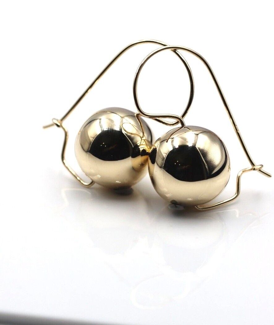 Kaedesigns Very Large 9ct Yellow, Rose or White Gold 18mm Euro Ball Earrings