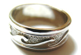 Kaedesigns Genuine Sterling Silver 925 Surf Wave Ring Size R 1/2