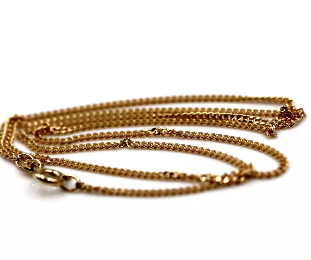 Genuine 9ct Yellow Gold Solid Kerb Curb Chain Necklace 45cm 3grams