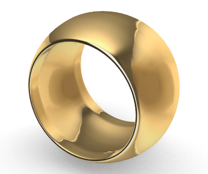 Genuine Solid 14ct Yellow, Rose or White Gold Full Solid 12mm Wide Barrel Band Ring Size J 1/2