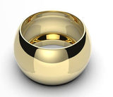 Genuine Solid 14ct Yellow, Rose or White Gold Full Solid 12mm Wide Barrel Band Ring Size J 1/2