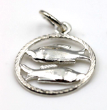 Genuine New Sterling Silver 14.5mm Round Cut Out Zodiac Pendant - All star signs available