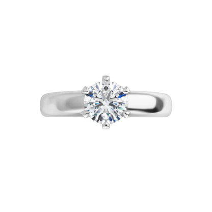 Genuine 14K 14ct White Gold Lab-Grown 2ct 2.00ct E VVS2 8mm Round Engagement Ring