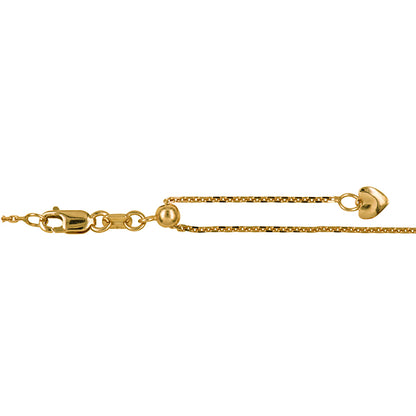 Genuine 47cm 9ct Yellow or Rose Gold Slider Hanging Heart Necklace Chain