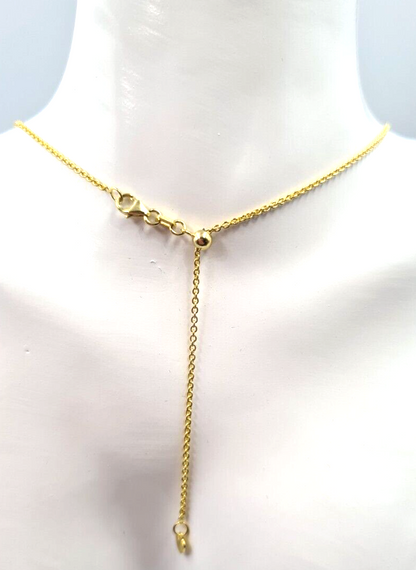 Genuine 9ct Yellow or Rose or White Gold 47cm Fine Slider Heart Necklace Chain -Free express post