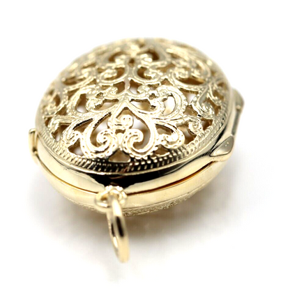 Kaedesigns New Genuine 9ct 9k Solid Yellow, Rose or White Gold Filigree Oval Pendant Locket