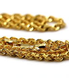 Genuine 14ct Yellow Gold Twisted Rope Chain Necklace 50cm 3mm or 3.5mm or 4mm wide- Free post
