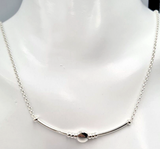 Sterling Silver Fancy Bar Necklet Chain Necklace Pendant 45cm Long