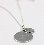 Sterling Silver 'The love of a family is life's greatest blessing' Disc Necklace Chain