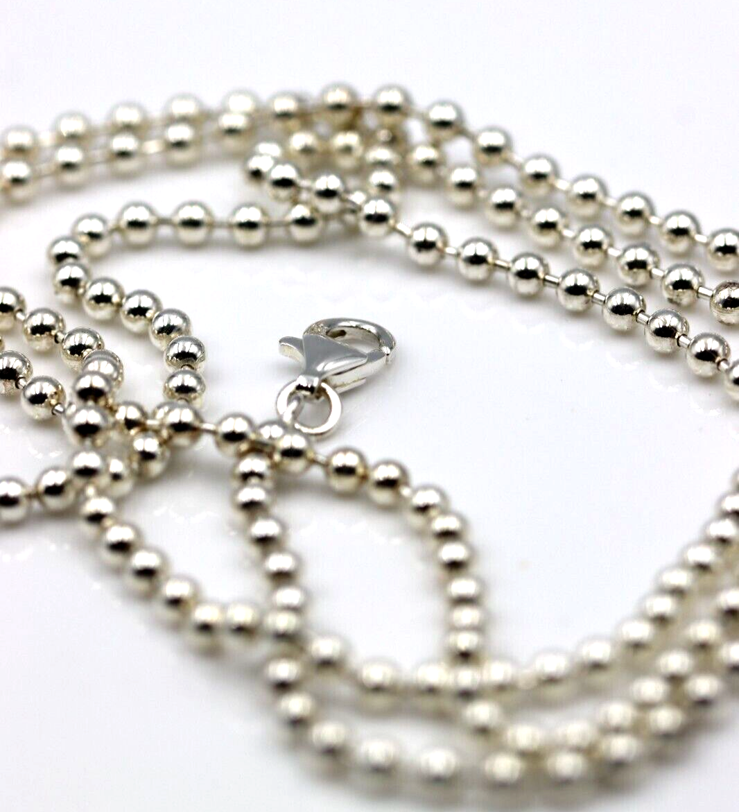 Sterling Silver Ball Chain Necklace 63cm long 3mm wide 13.1grams