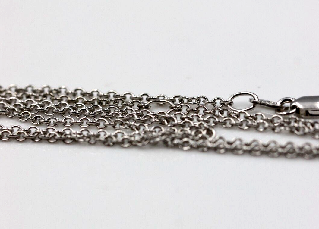 Genuine 9ct 9k White Gold Belcher Cable Chain 45cm 2.4grams