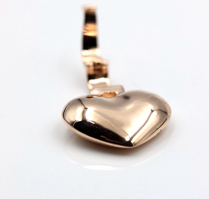 Kaedesigns, Genuine 9ct Heavy Full Solid Yellow, Rose or White Gold Heart Pendant With Enhancer