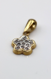 Kaedesigns Genuine Small 9ct Yellow Gold Flower Clover CZ Pendant -Free post