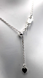 Genuine Sterling Silver 45cm or 58cm Slider Hanging Heart Necklace Chain