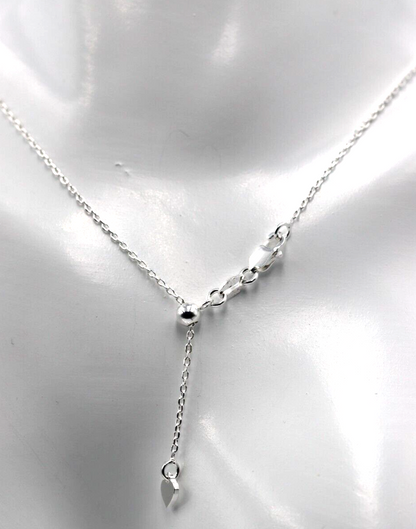 Genuine Sterling Silver 45cm or 58cm Slider Hanging Heart Necklace Chain