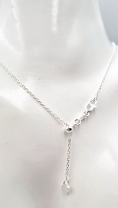 Genuine Sterling Silver 45cm or 58cm Slider Hanging Heart Necklace Chain