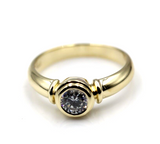 9ct Solid Yellow Gold Bezel Setting Engagement Ring Cubic Zirconia -Free post