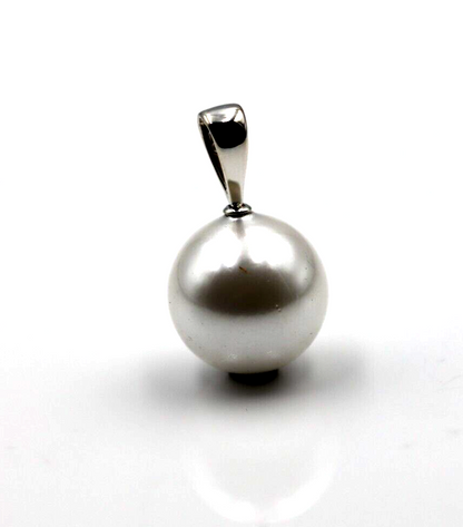 Genuine Sterling Silver 925 14mm Freshwater Shell Pearl Pendant