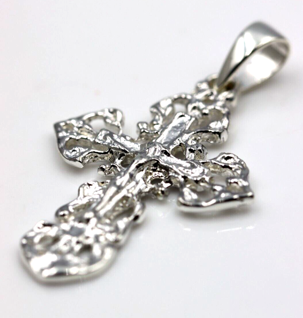 Genuine Sterling Silver 925 Armenian Crucifix Cross Pendant