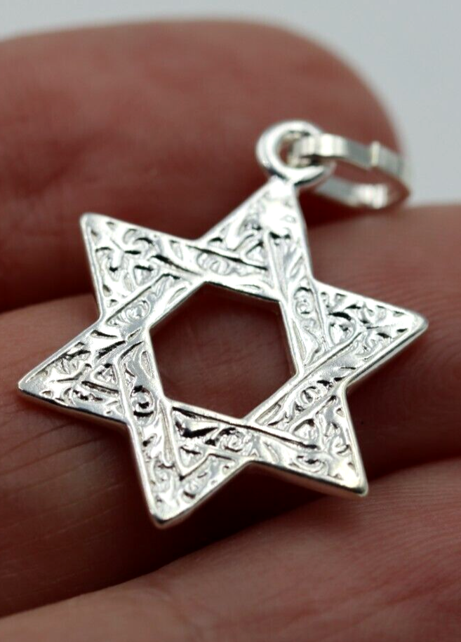 Genuine Sterling Silver 925 Moving Star of David Pendant / Charm