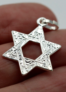 Genuine Sterling Silver 925 Moving Star of David Pendant / Charm - Free post