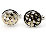 Genuine Sterling Silver + 9ct Yellow Gold Heavy Cuff Links with your initials