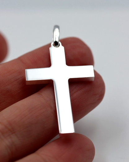 Kaedesigns New Genuine Large Sterling Silver Cross Pendant 35mm x 22mm