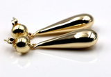 Kaedesigns Genuine New 9ct 9K Yellow, Rose or White Gold Large Teardrop Tear Drop Stud 8mm Half Ball Earrings