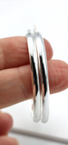 Sterling Silver 44mm Large Half Round Plain Hoop Earrings *Free Express Post