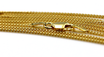 Sterling Silver 925 Yellow Gold Triple Plated Curb Kerb 1mm Chain Necklace