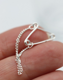 Genuine Sterling Silver Gold Plated or Sterling Silver Safety Chain Pin Polished