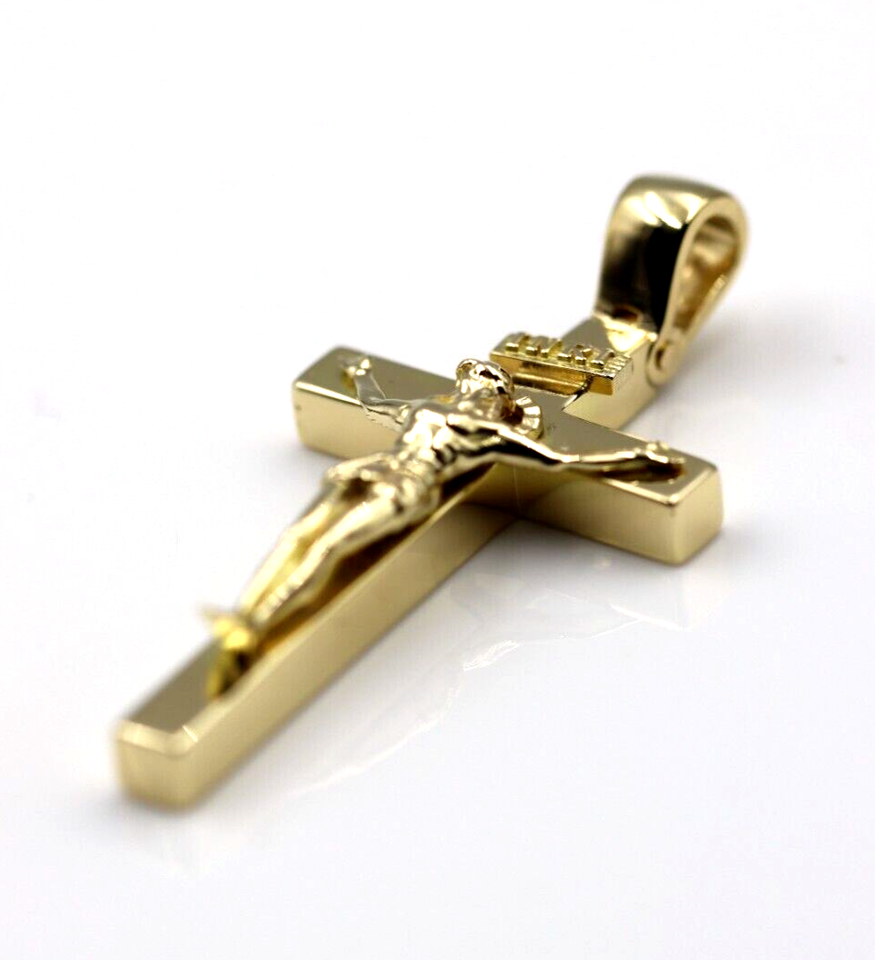 Kaedesigns New Genuine 18ct Yellow, Rose or White Gold Solid Heavy Crucifix Cross Pendant